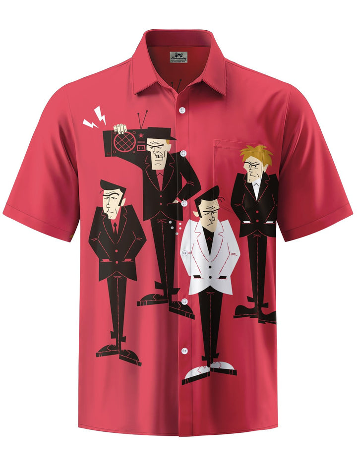 Alohadaddy® Casual Cartoon Art Print Pocket Stretch Men&