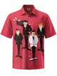 Alohadaddy® Casual Cartoon Art Print Pocket Stretch Men's Short Sleeve Shirt Big & Tall