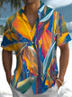 Alohadaddy® Hawaiian Leaf Pocket Button Stretch Men's Short Sleeve Shirt Big & Tall