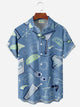 Alohadaddy Hawaiian Cocktail 3D Digital Print Men's Button Pocket Short Sleeve Shirt Big & Tall