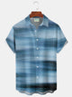 Alohadaddy® Retro Gradient Print Men's Button-Down Short-Sleeve Shirt Big & Tall
