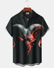 Alohadaddy® Men's Short-Sleeve Button-Down Shirt with Pocket Halloween Print