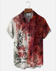 Alohadaddy® Men's Short-Sleeve Button-Down Shirt with Pocket Halloween Print