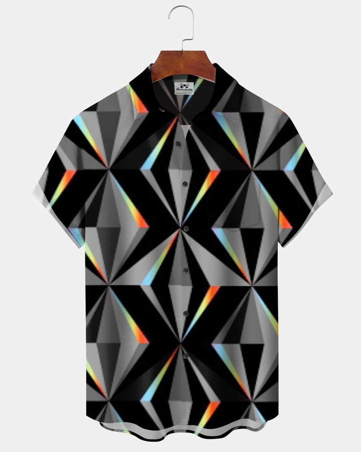 Alohadaddy® Casual Abstract Neon Diamond Print Men&
