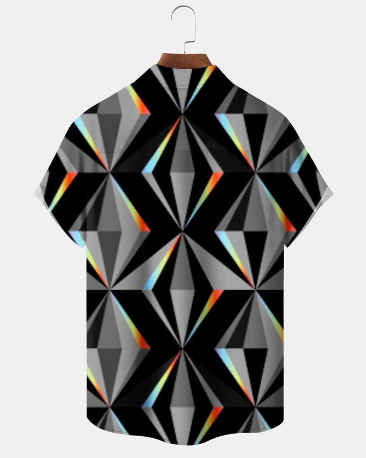 Alohadaddy® Casual Abstract Neon Diamond Print Men&