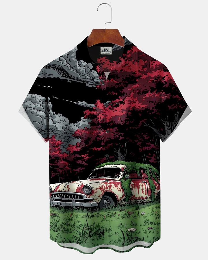 Alohadaddy® Vintage Car Bloodstain Print Men&