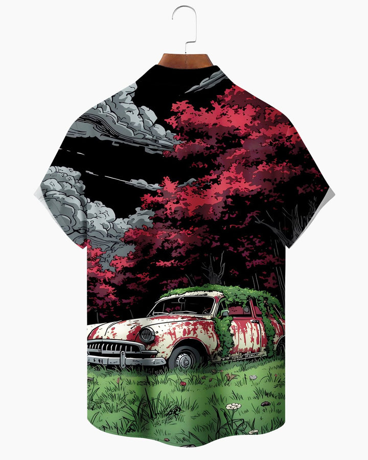 Alohadaddy® Vintage Car Bloodstain Print Men&