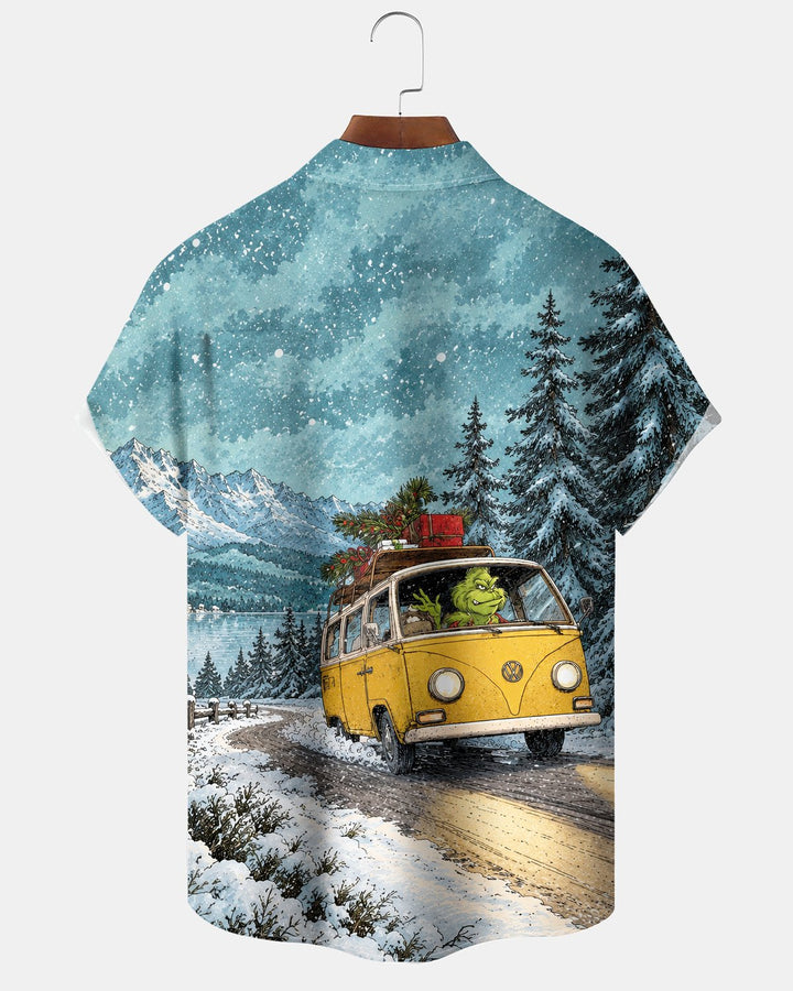 Alohadaddy® Holiday Christmas Fun Snow Car Print Men&