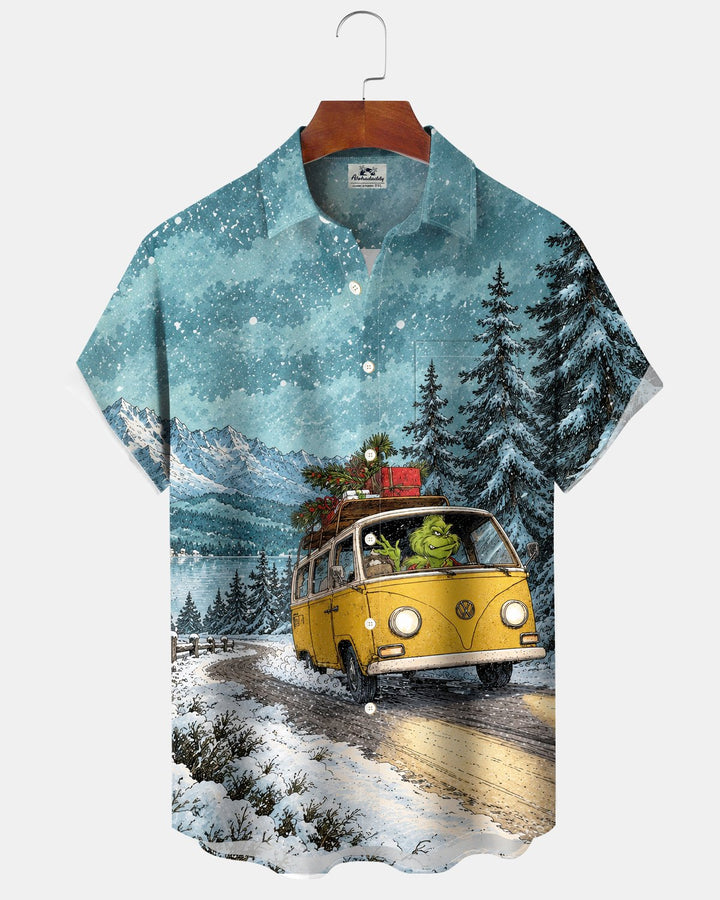 Alohadaddy® Holiday Christmas Fun Snow Car Print Men&