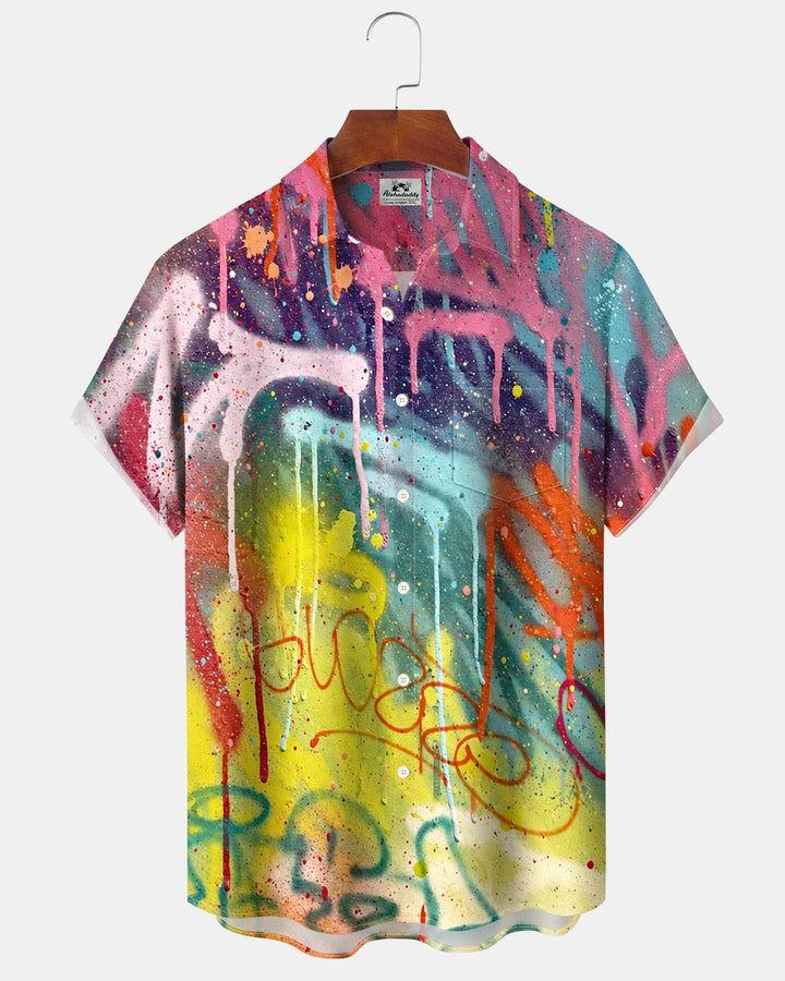 Alohadaddy® Retro Graffiti Abstract Art Letter Print Men&