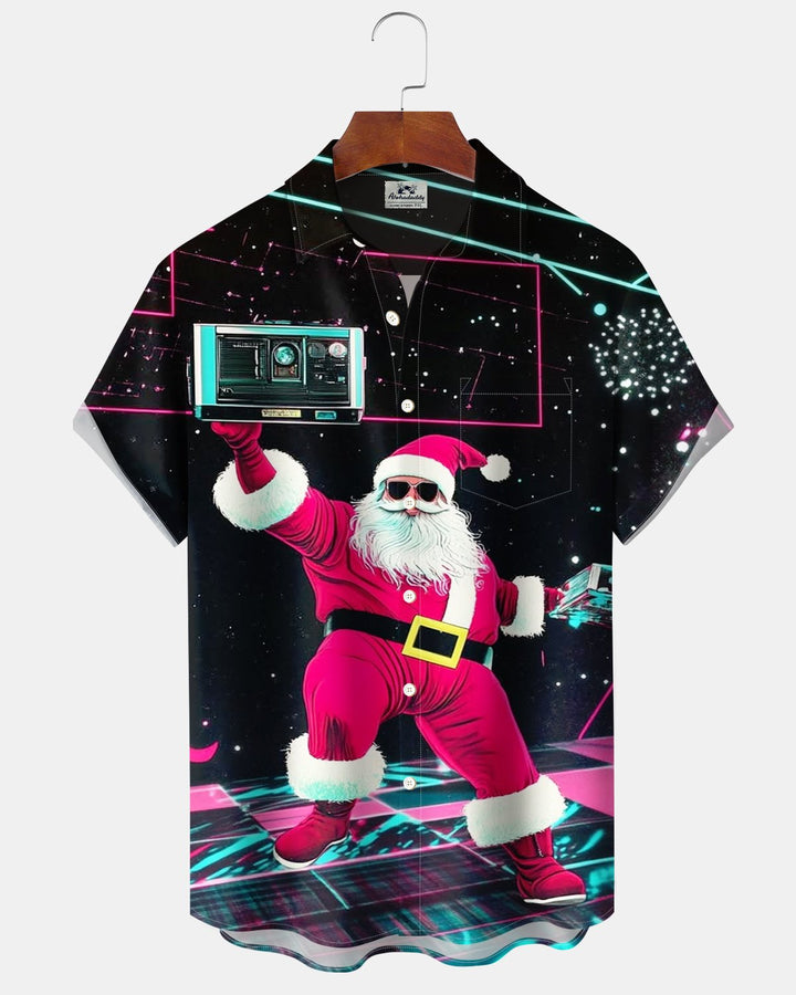 Alohadaddy® Holiday Christmas Santa Claus DJ Print Men&