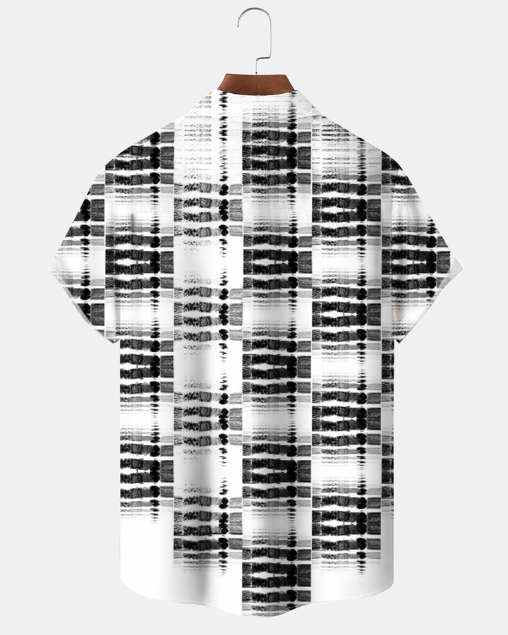 Alohadaddy® Casual Abstract Check Polka Dot Print Men&