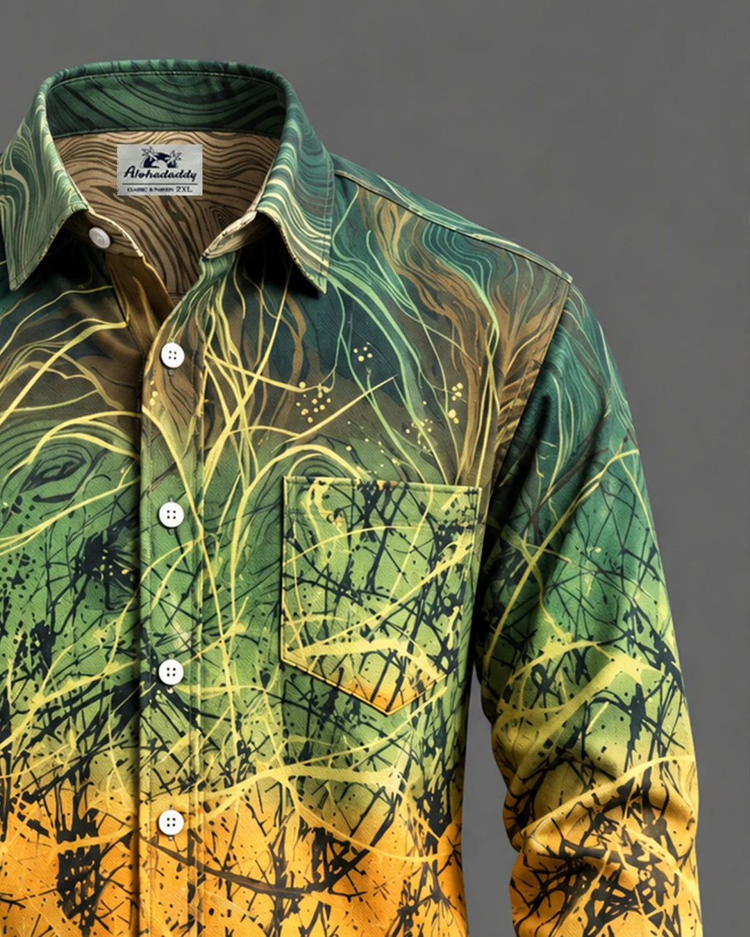 Alohadaddy® Casual Abstract Art Striped Gradient Print Men&