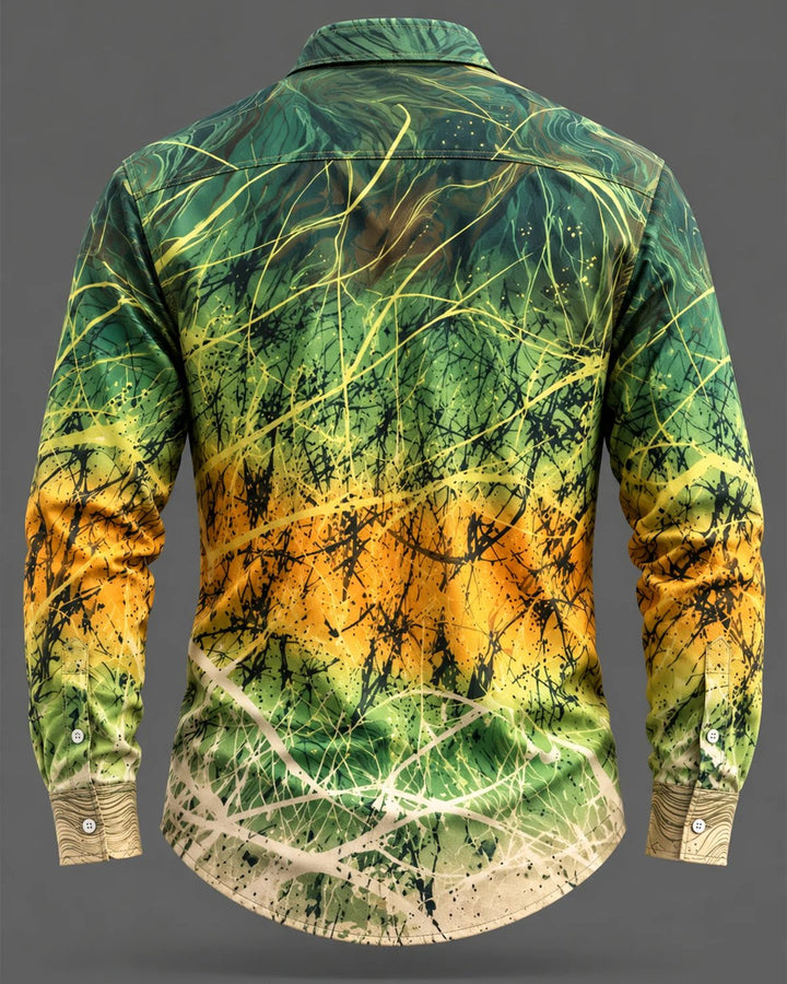 Alohadaddy® Casual Abstract Art Striped Gradient Print Men&
