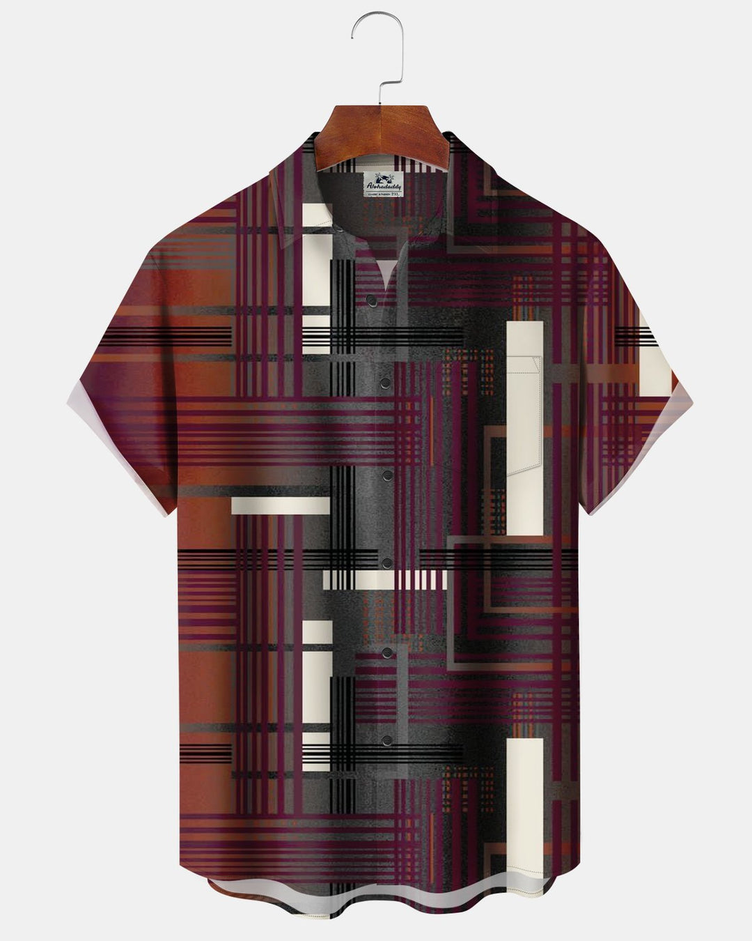 Alohadaddy® Casual Retro Abstract Striped Print Men&