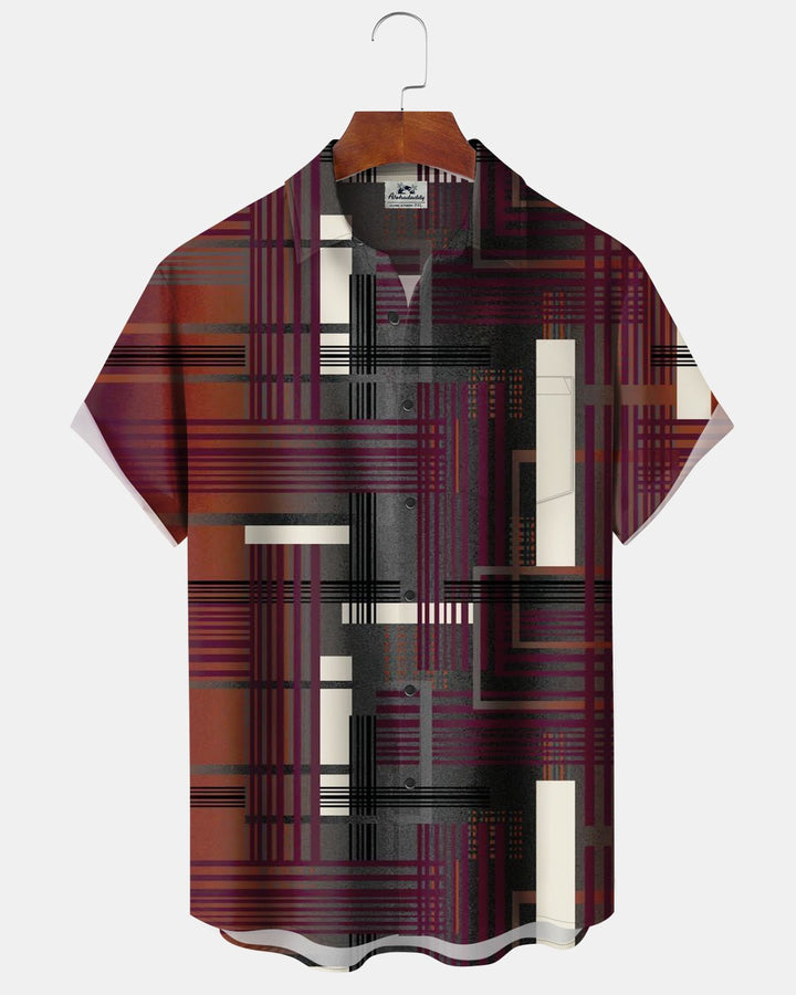 Alohadaddy® Casual Retro Abstract Striped Print Men&