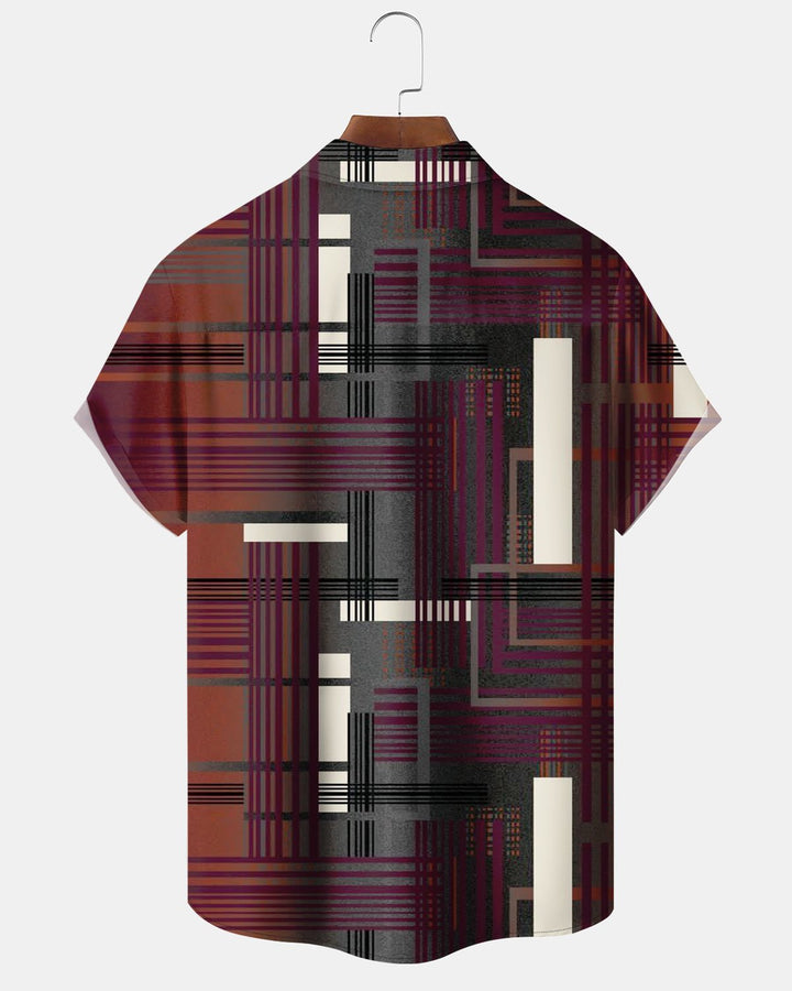 Alohadaddy® Casual Retro Abstract Striped Print Men&