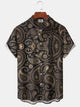 Alohadaddy Casual Paisley Vacation Print Art Loose Cardigan Button Pocket Stretch Long Large Size Short Sleeve Shirt