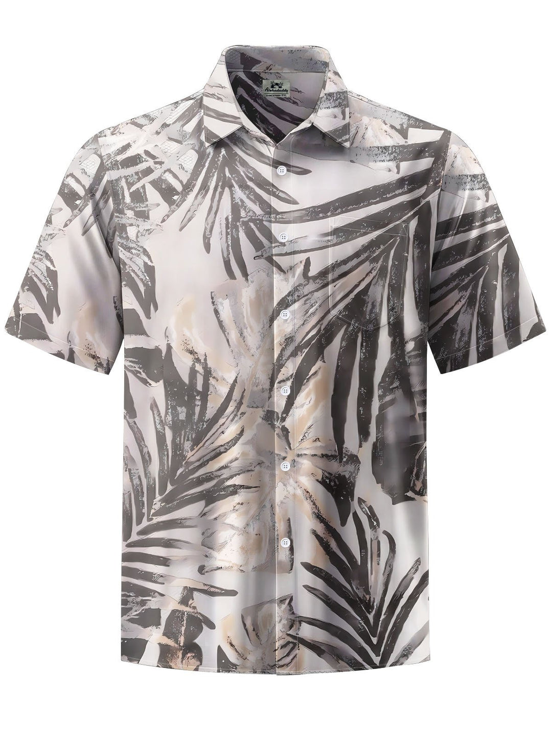 Alohadaddy® Hawaii Palm Leaf Print Chest Pocket Mens Short Sleeve Shirt Big &amp; Tall