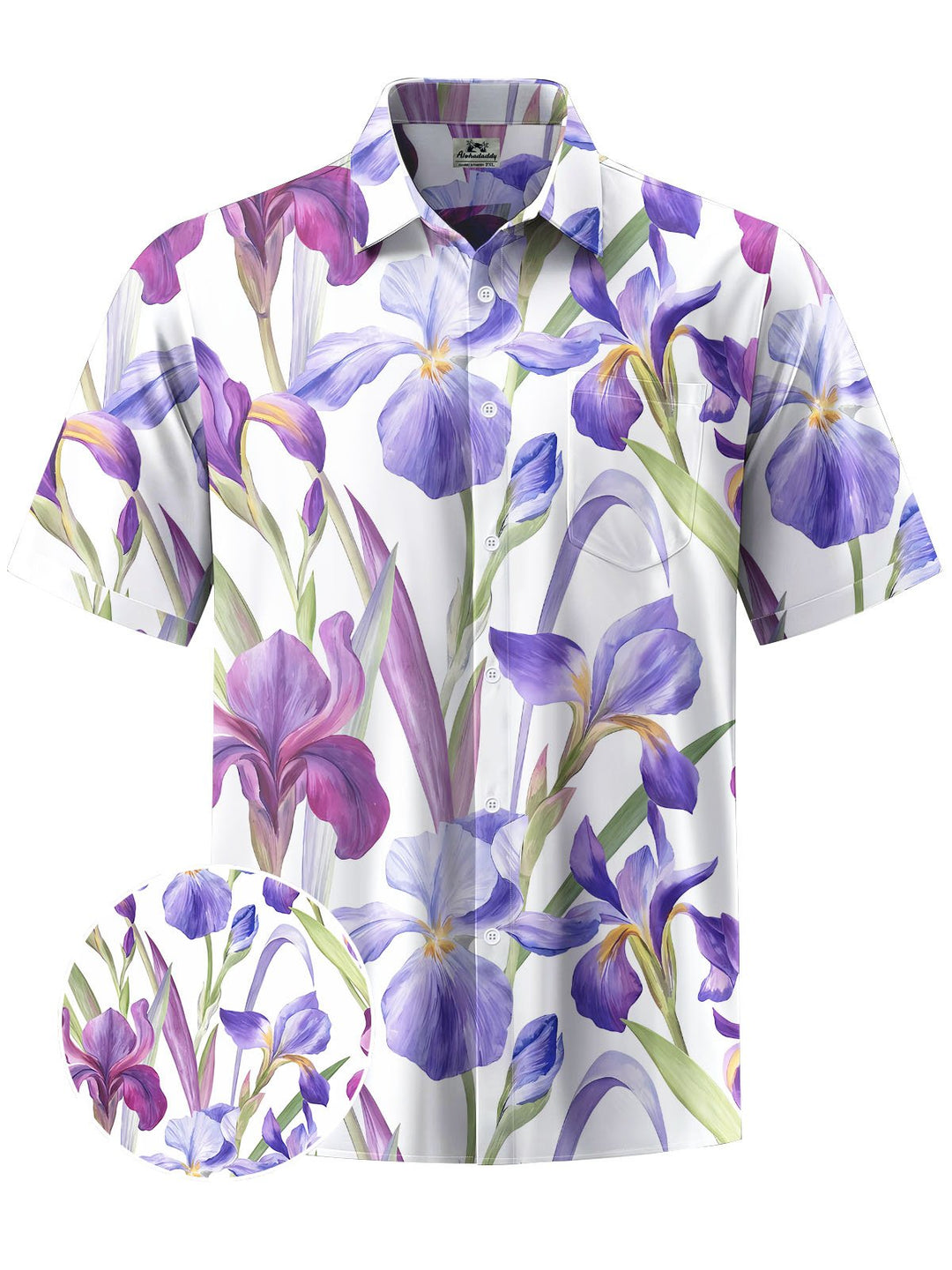 Alohadaddy® Hawaiian Flower Print Chest Pocket Men&