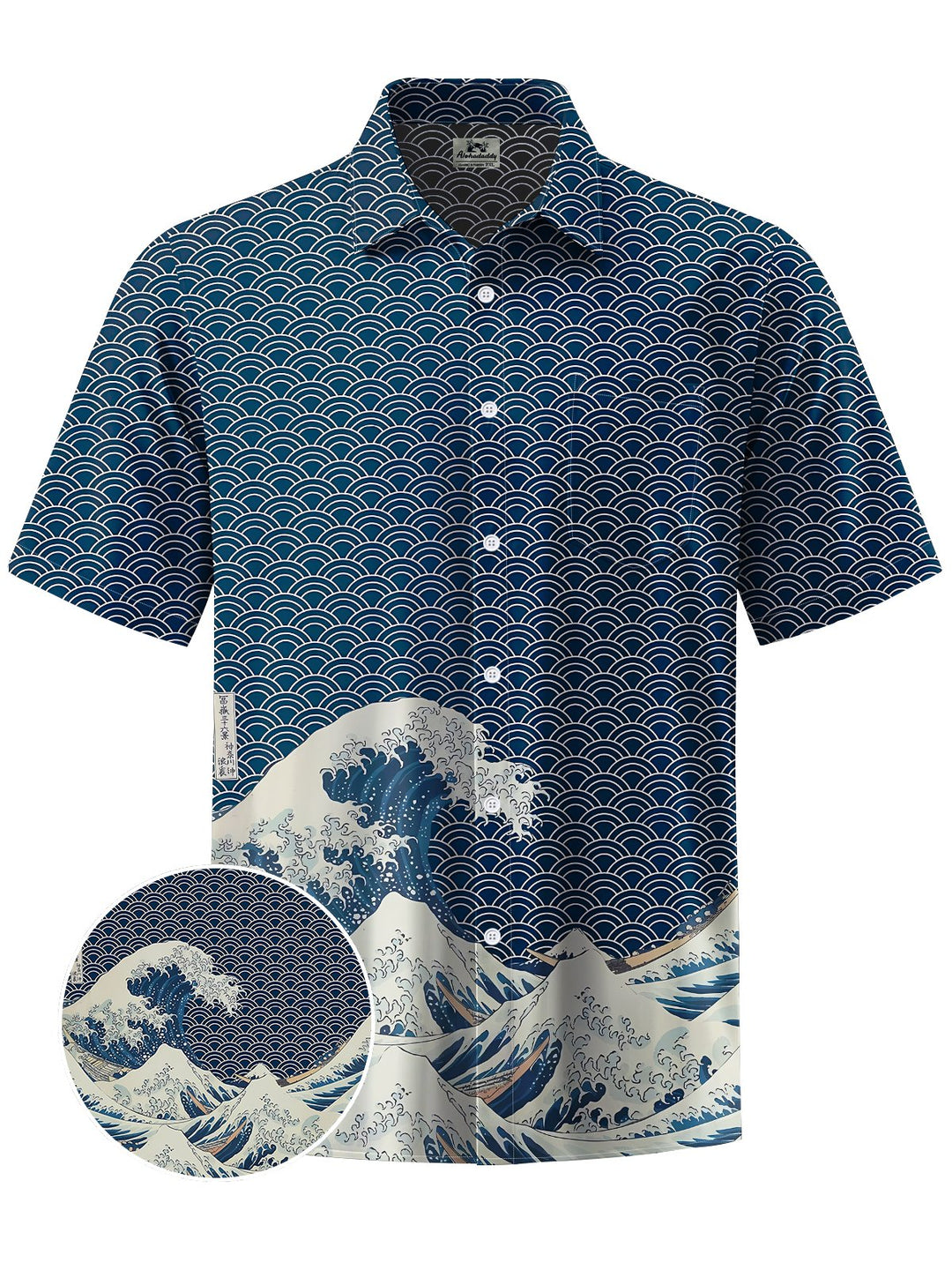 Alohadaddy® Casual Retro Ukiyo-e Print Art Chest Pocket Men&
