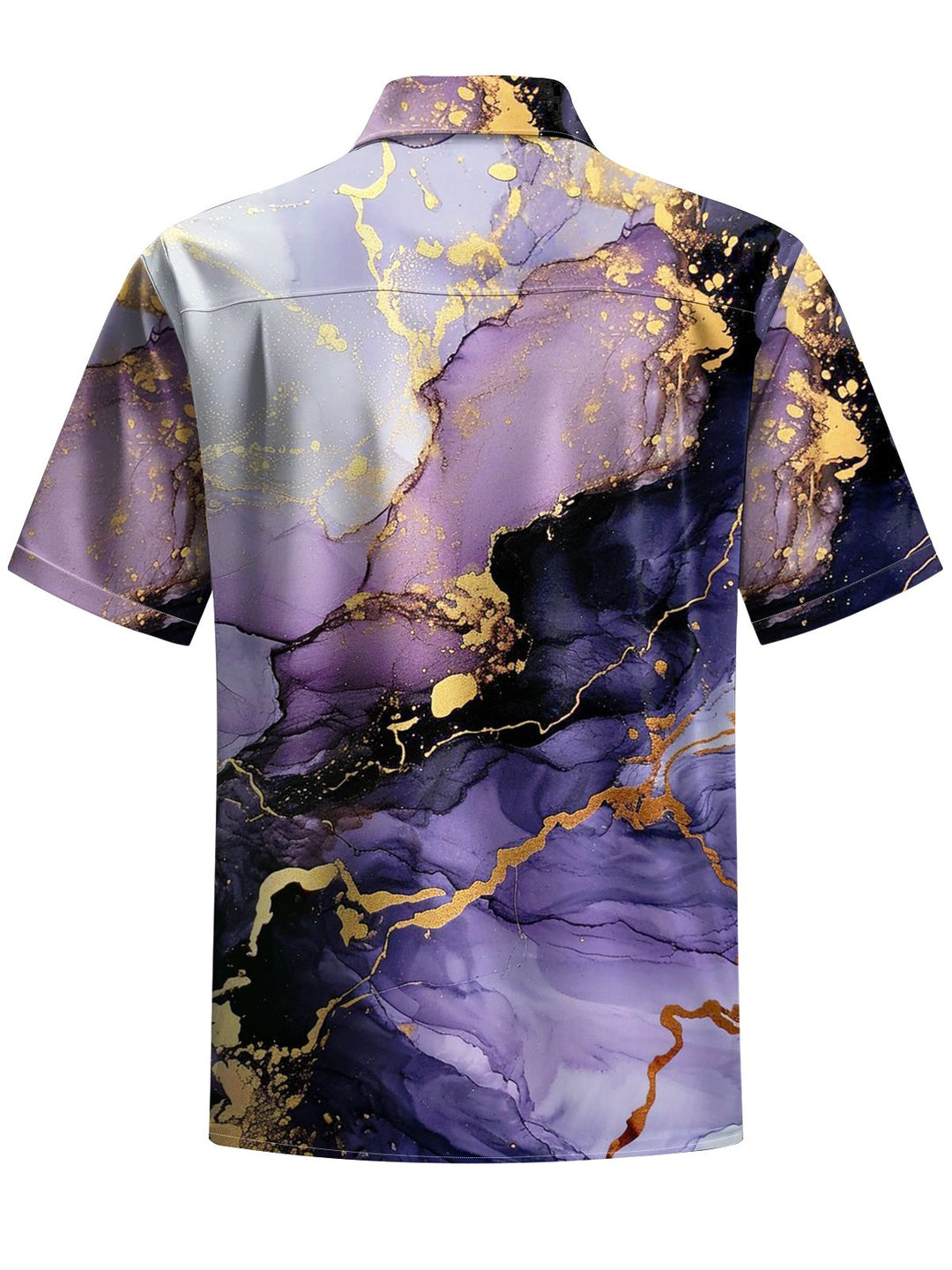 Alohadaddy® Casual Abstract Texture Art Print Chest Pocket Men Short Sleeve Shirt Big &amp; Tall