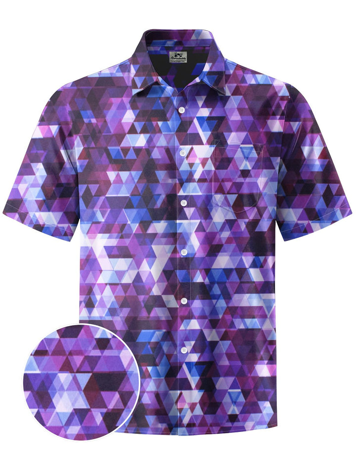 Alohadaddy® Casual Geometric Art Print Chest Pocket Men&