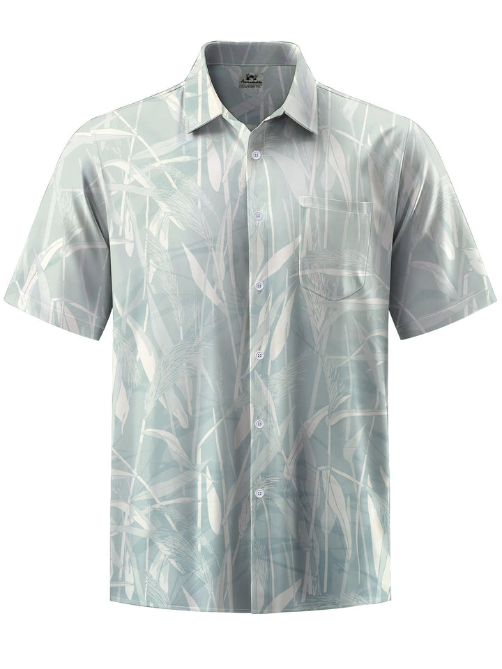 Alohadaddy® Hawaiian Flora Ombre Art Print Chest Pocket Mens Short Sleeve Shirt Big &amp; Tall