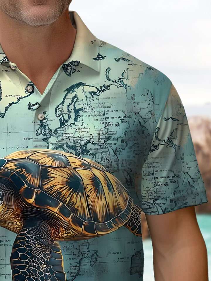 Alohadaddy® Hawaiian Sea Turtle Nautical Art Print Men&