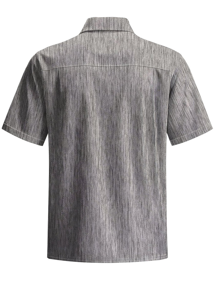 Alohadaddy® Casual Basic Textured Art Print Chest Pocket Men&