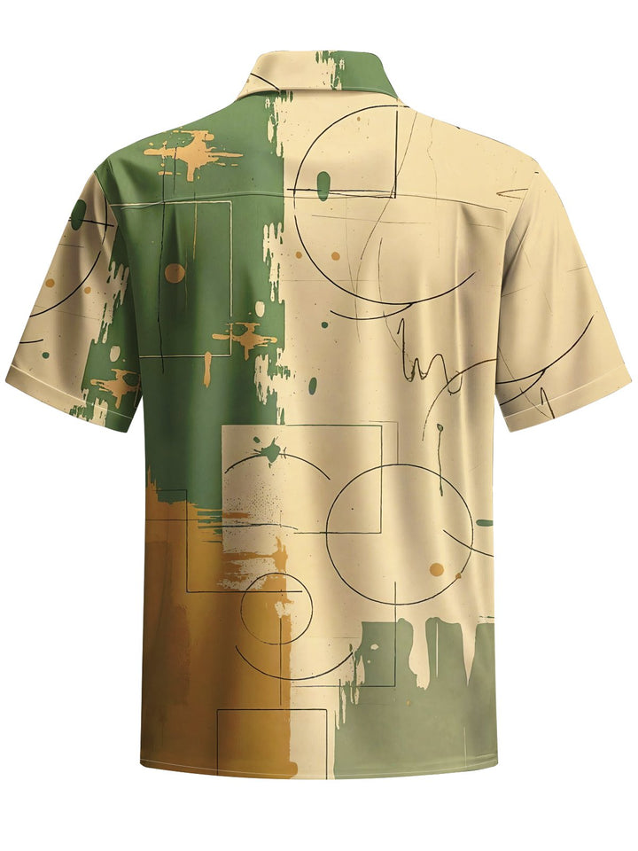 Alohadaddy® Casual Geometric Art Print Pocket Men&