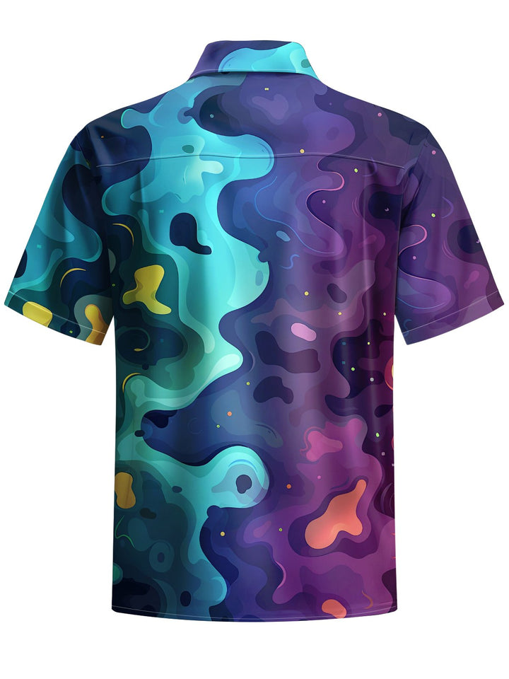 Alohadaddy® Casual Abstract Bubble Art Print Pocket Stretch Men&