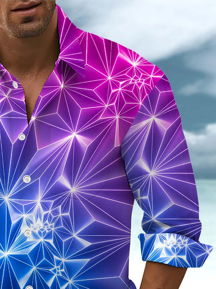 Alohadaddy® Casual Geometric Gradient Print Art Pocket Stretch Men&