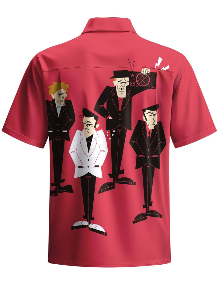 Alohadaddy® Casual Cartoon Art Print Pocket Stretch Men&