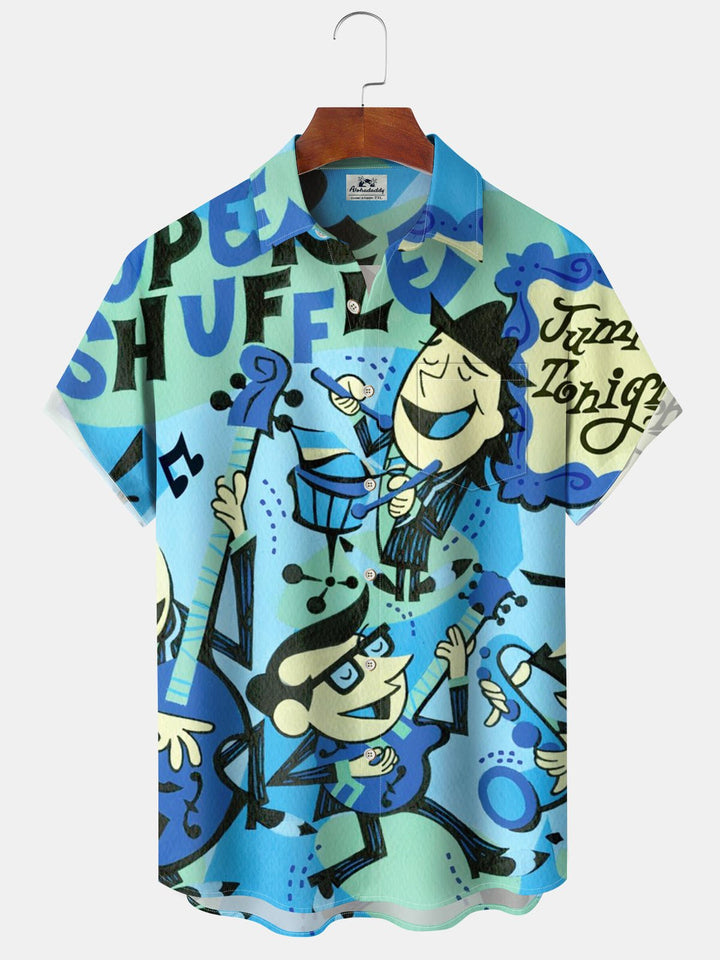Alohadaddy® Retro Geometric Poster Concert Print Pocket Stretch Men&