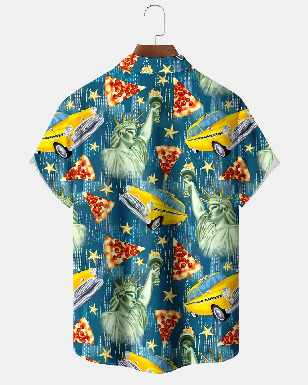 Alohadaddy® Vintage Statue of Liberty Pizza Print Pocket Stretch Men&