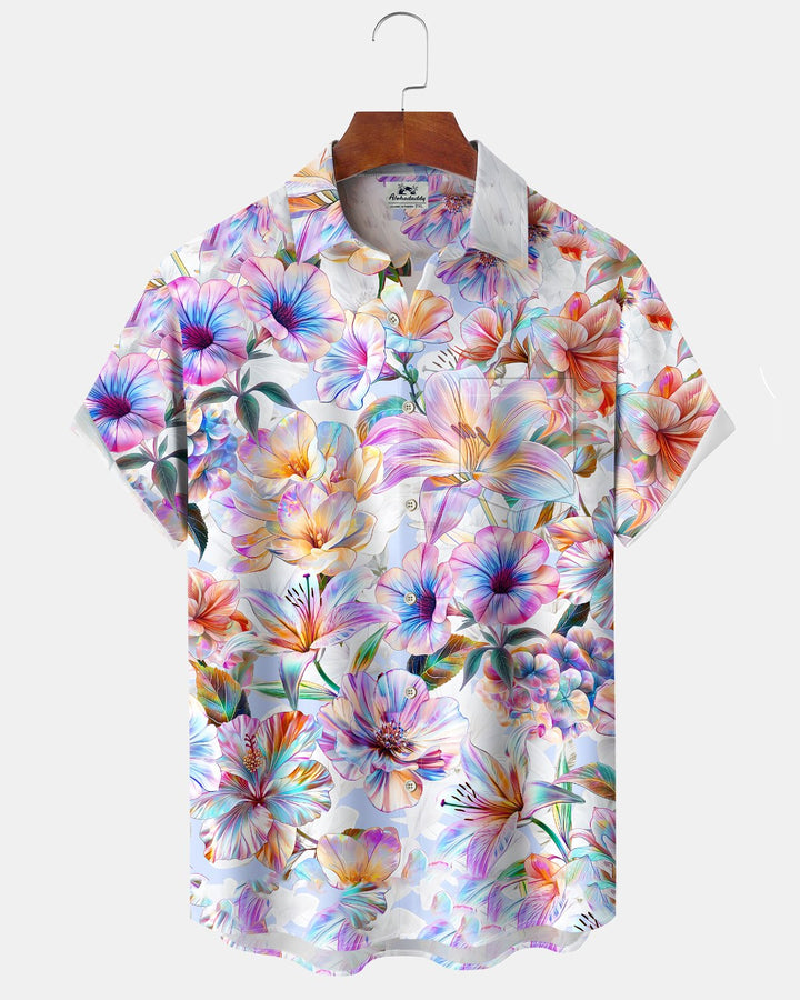 Alohadaddy® Casual Hawaiian Floral Print Art Cardigan Men&