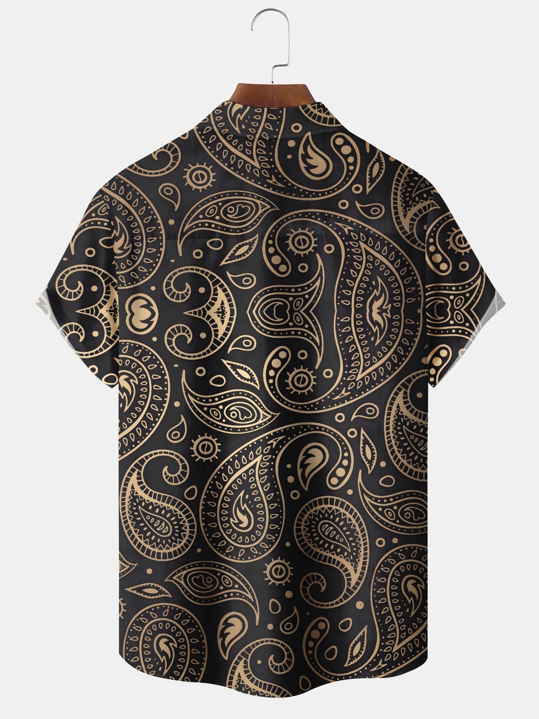 Alohadaddy Casual Paisley Vacation Print Art Loose Cardigan Button Pocket Stretch Long Large Size Short Sleeve Shirt
