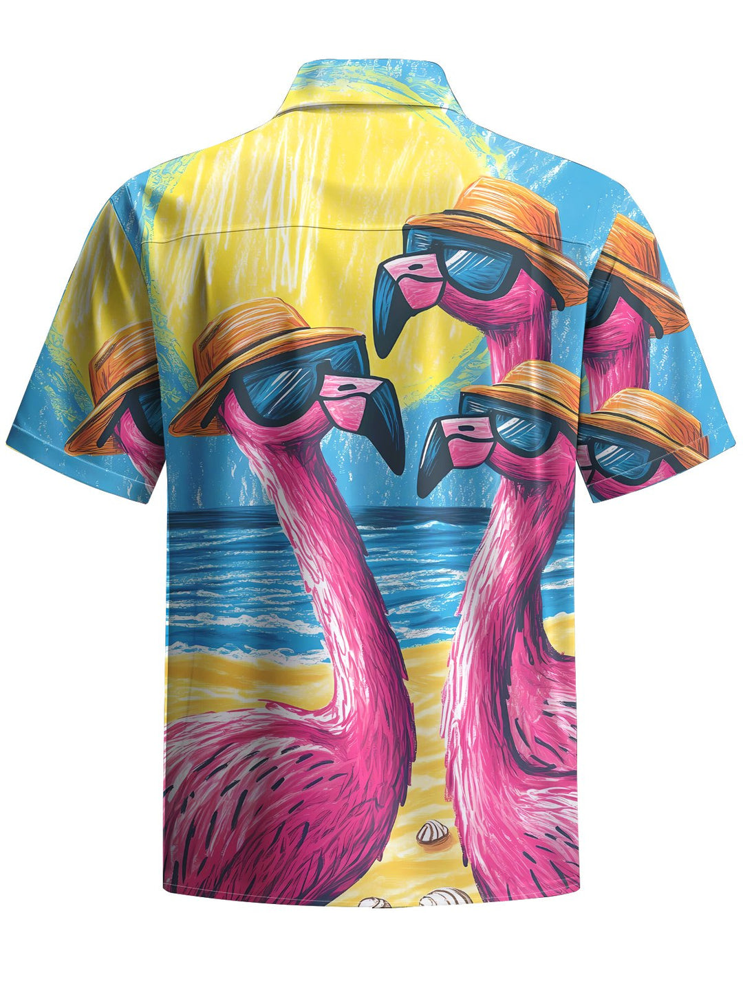 Alohadaddy® Hawaiian Flamingo Vacation Print Pocket Stretch Large Size Men&