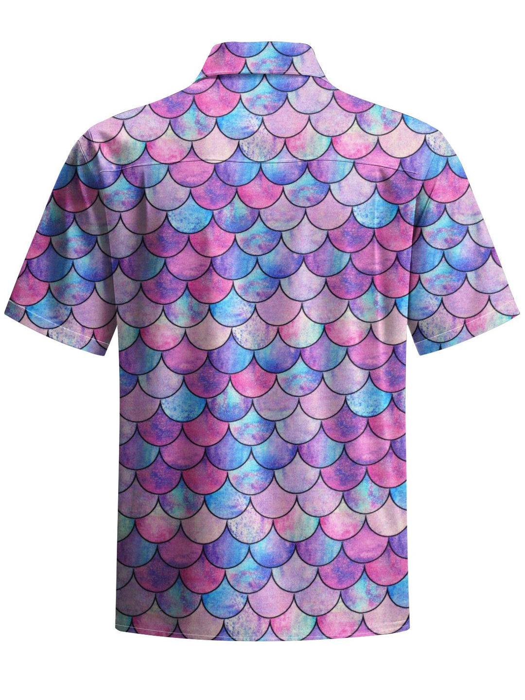 Alohadaddy® Hawaiian Geometric Art Print Chest Pocket Mens Short Sleeve Shirt Big &amp; Tall