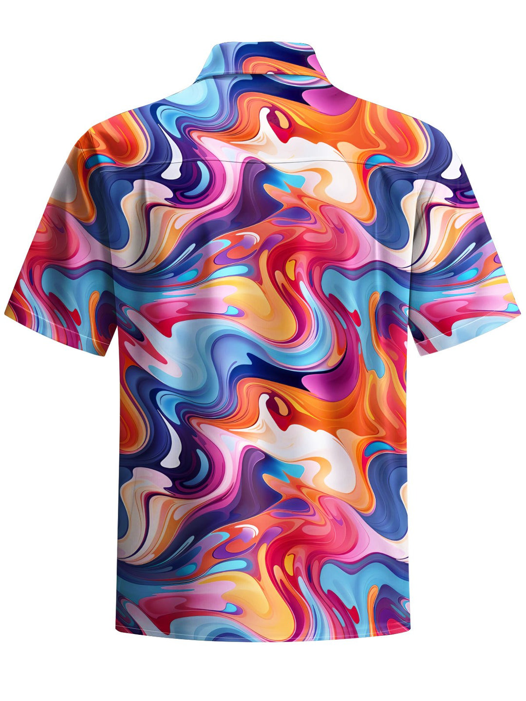 Alohadaddy® Casual Abstract Texture Art Print Chest Pocket Men&