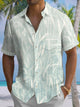 Alohadaddy® Hawaiian Flora Ombre Art Print Chest Pocket Mens Short Sleeve Shirt Big & Tall