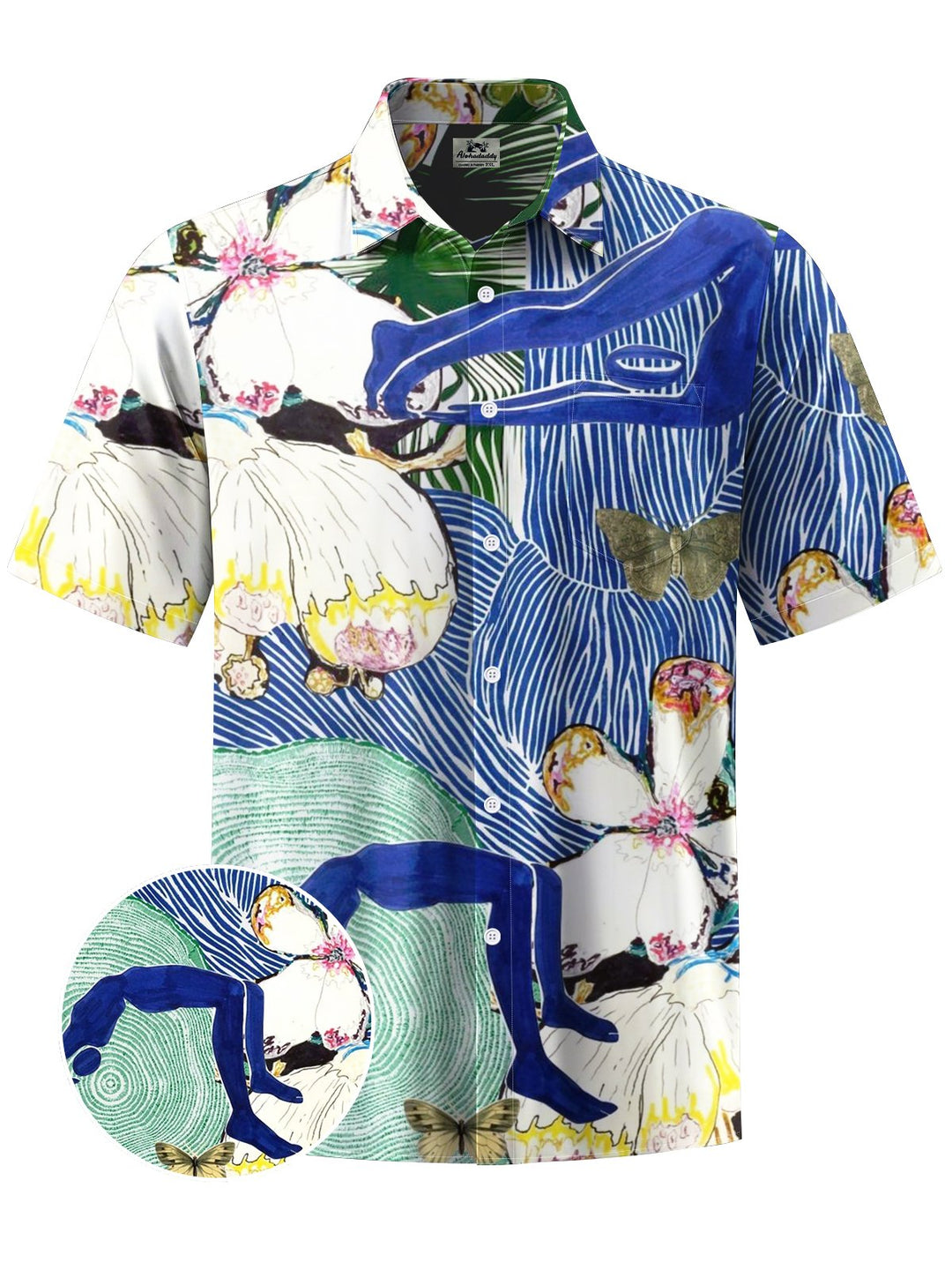 Alohadaddy® Casual Ukiyo-e Print Art Chest Pocket Men&