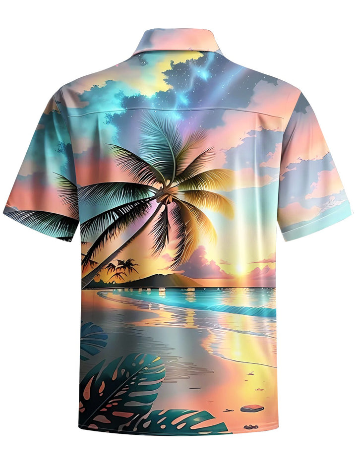 Alohadaddy® Hawaii Sunset Beach Art Print Chest Pocket Men&