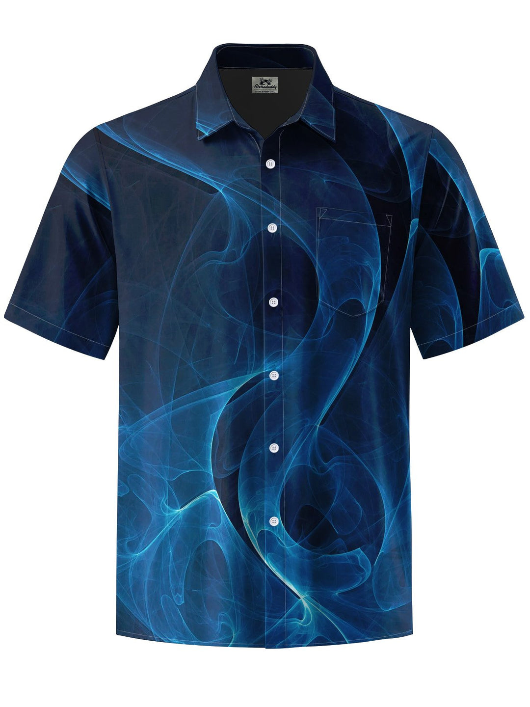 Alohadaddy® Casual Abstract Texture Art Print Chest Pocket Men Short Sleeve Shirt Big &amp; Tall