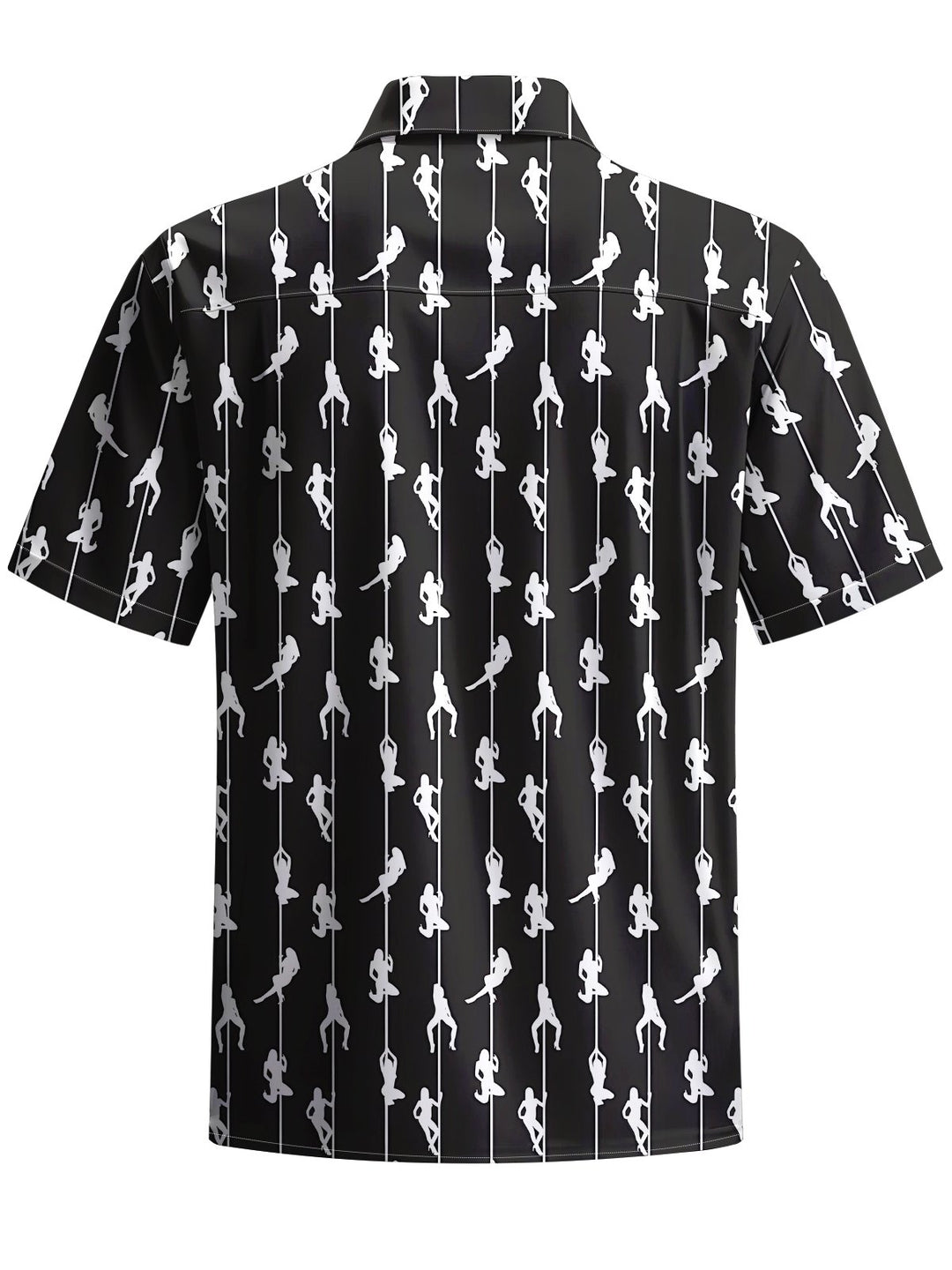 Alohadaddy® Casual Striped Dance Art Print Chest Pocket Men&