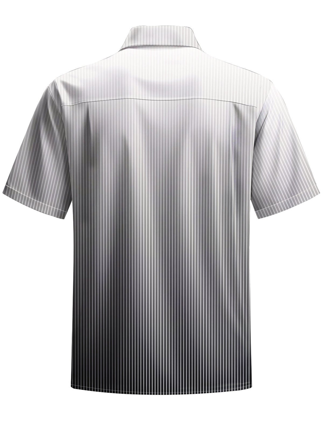Alohadaddy® Casual Striped Ombre Print Moisture Wicking Chest Pocket Men&