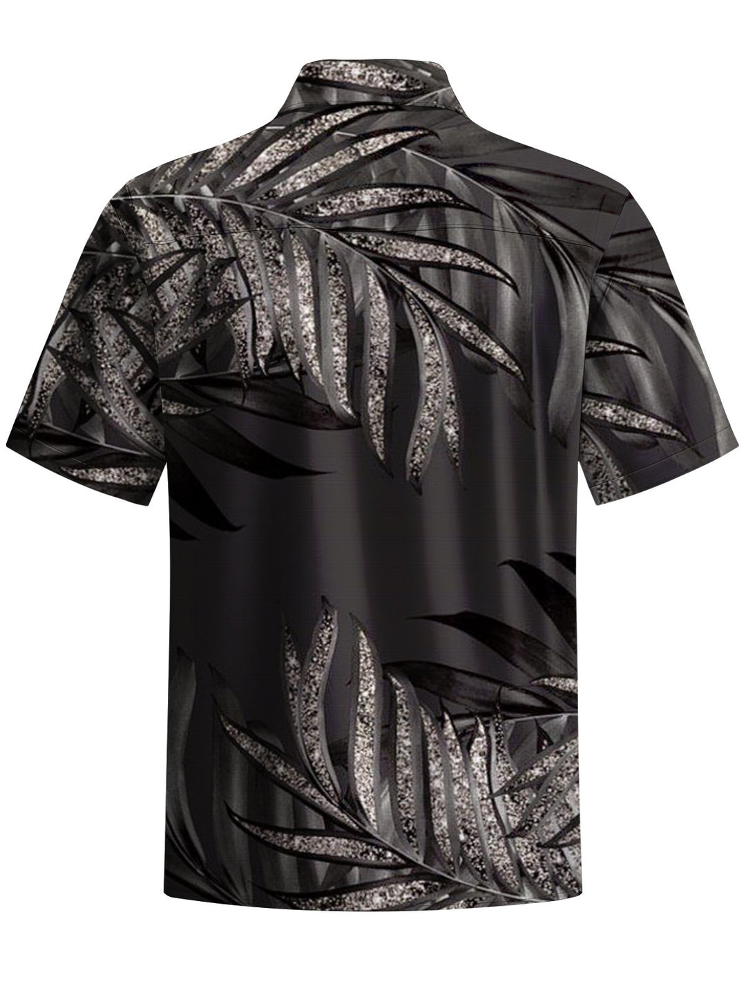Alohadaddy® Casual Palm Leaf Art Print Chest Pocket Men&