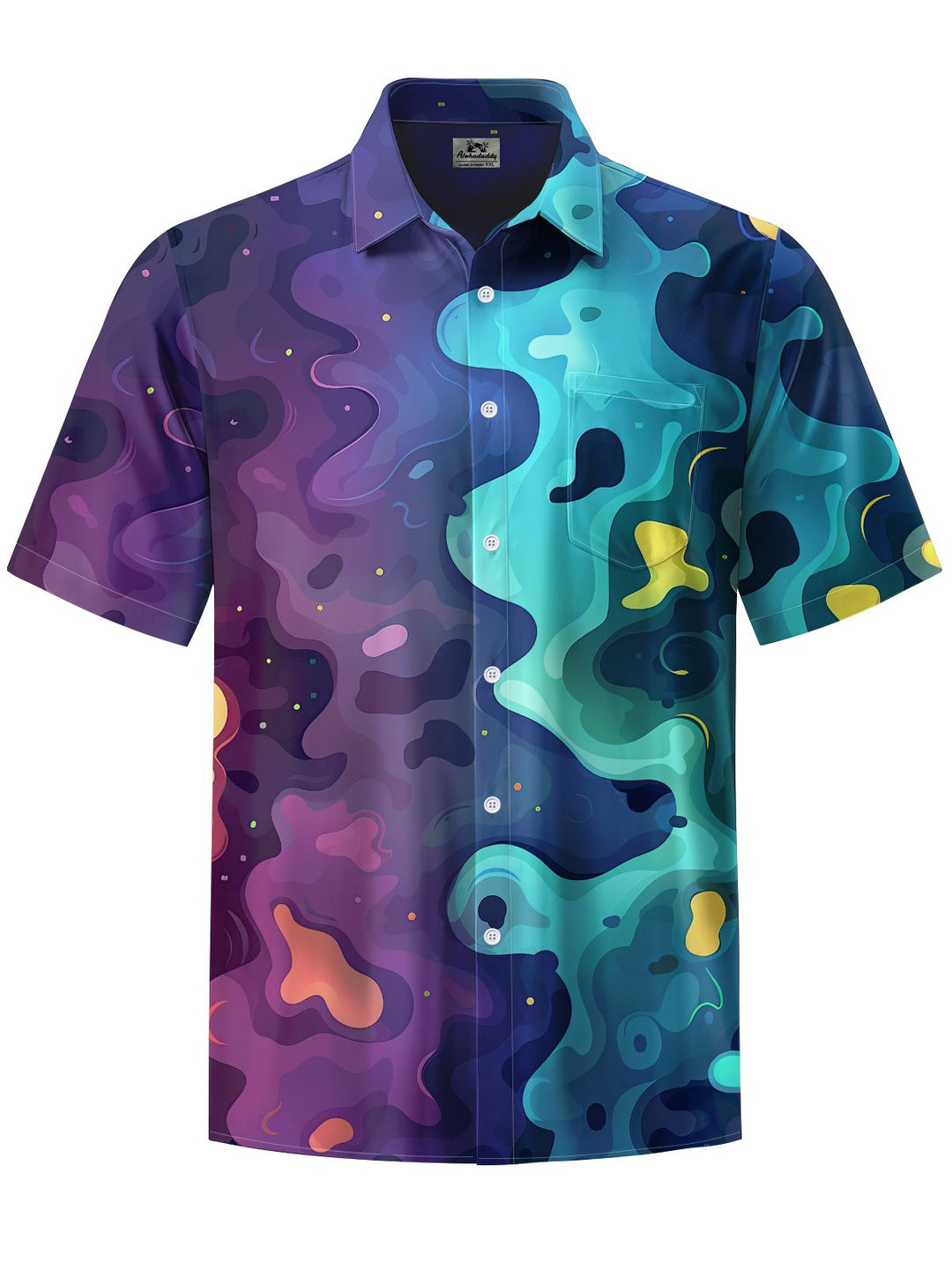 Alohadaddy® Casual Abstract Bubble Art Print Pocket Stretch Men&