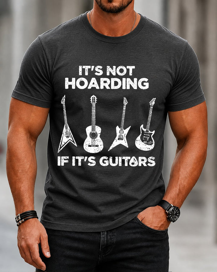 Alohadaddy® Casual Letter Guitar Music Print Short-Sleeve T-Shirt